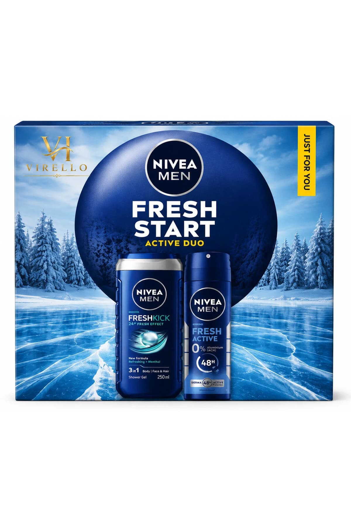 Set cadou Men Fresh Start Active Duo – Gel de duș Fresh Kick 3în1 250 ml + Deodorant Fresh Active