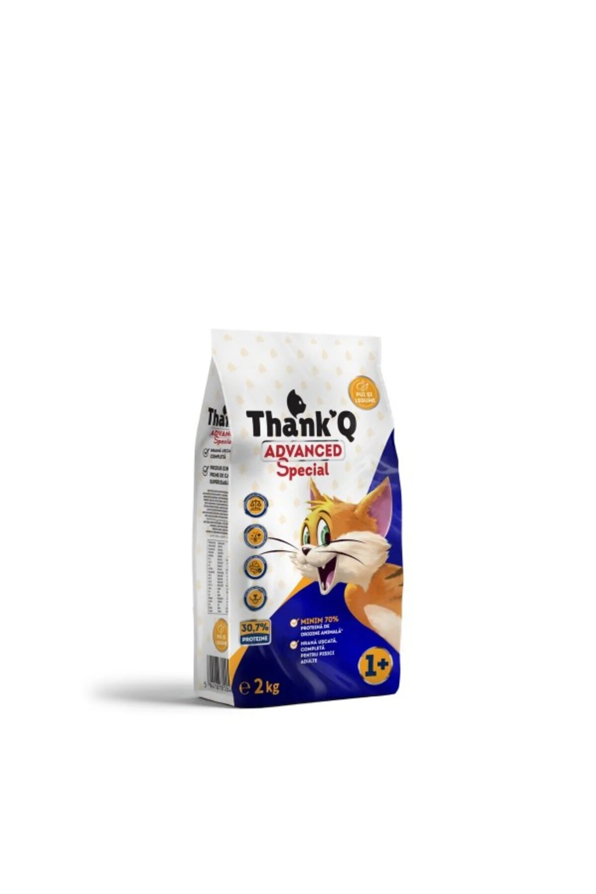 Thank Q Hrană pentru pisici adulte, cu pui și legume, 1+ an, 1kg