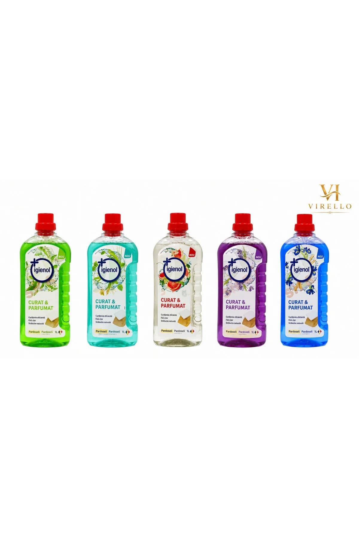 Set 5 Soluții pentru Pardoseli Curat & Parfumat, 5 x 1 L, Arome Diverse