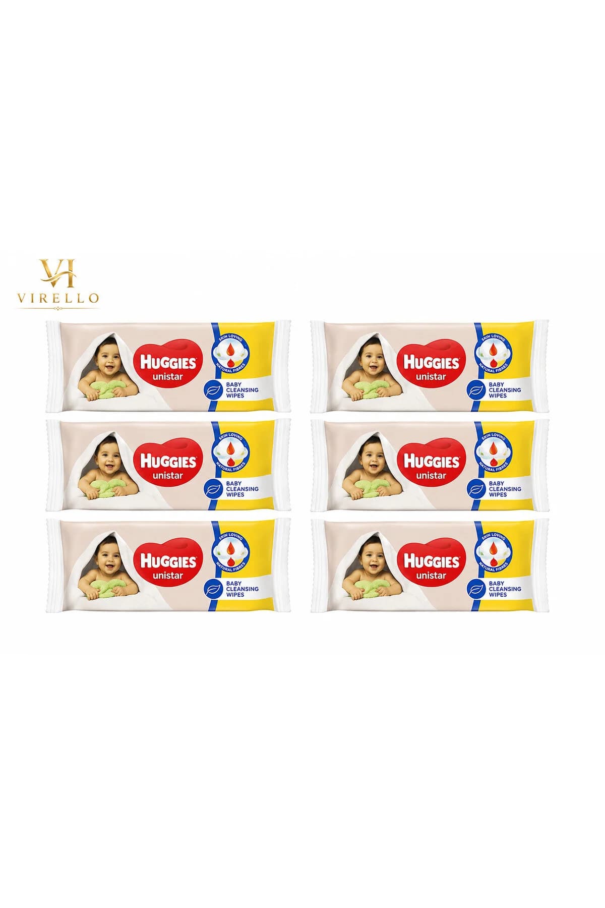 Set 6 pachete Șervețele Umede Unistar, 56 buc/pachet, Total 336 șervețele