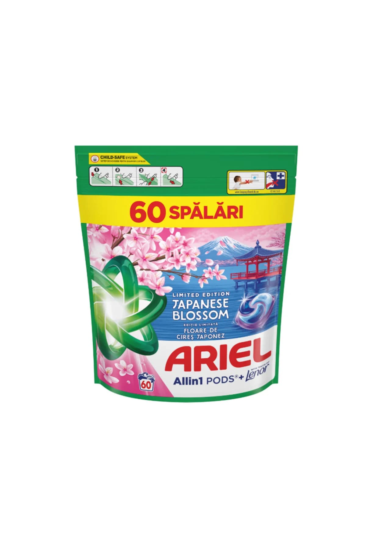 Ariell Allin1 PODS Ediție Limitată Floare de Cereș Japonez, Capsule de detergent pentru rufe, 60 de spălări
