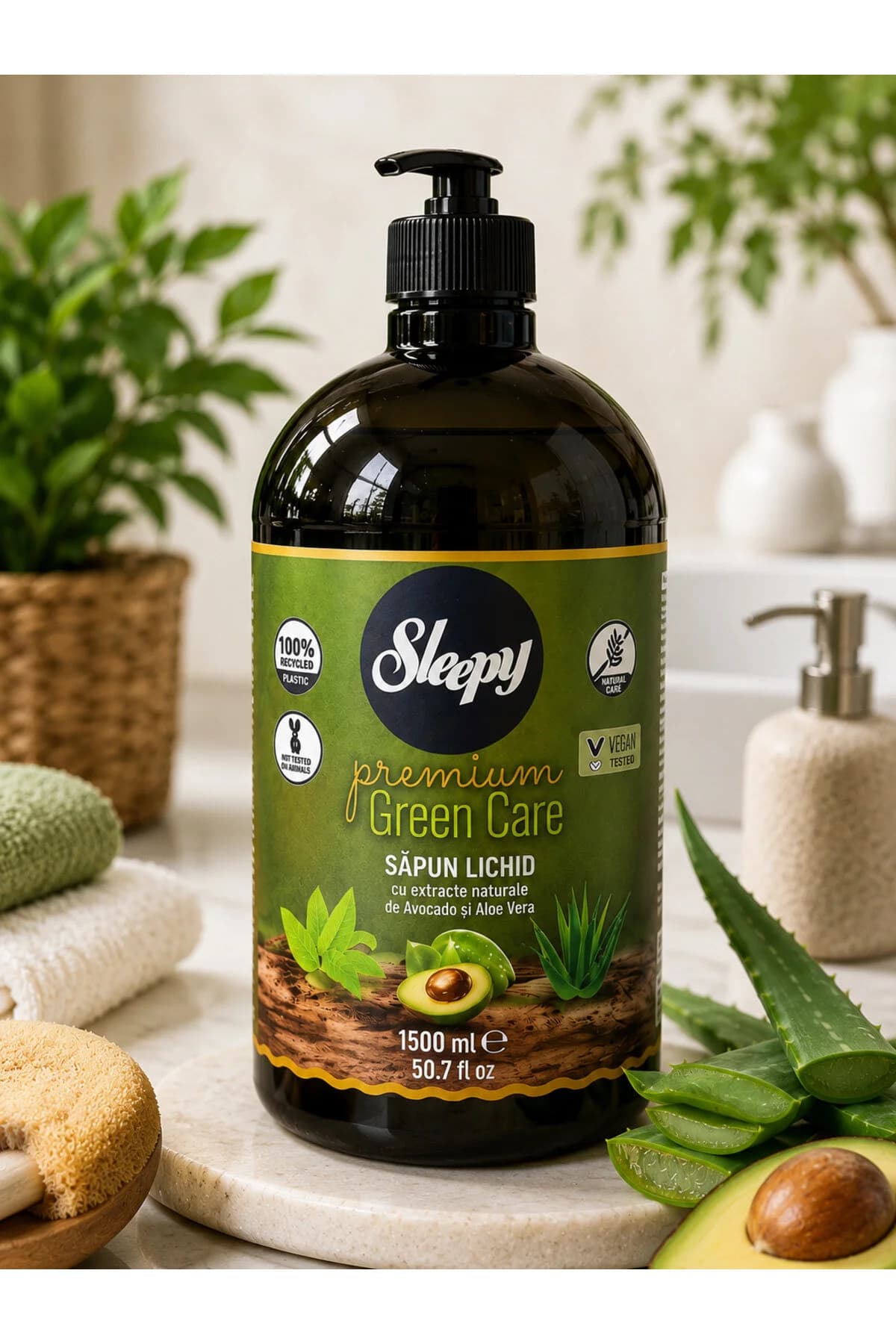 Săpun lichid Premium Green Care, Avocado & Aloe Vera, 1500 ml