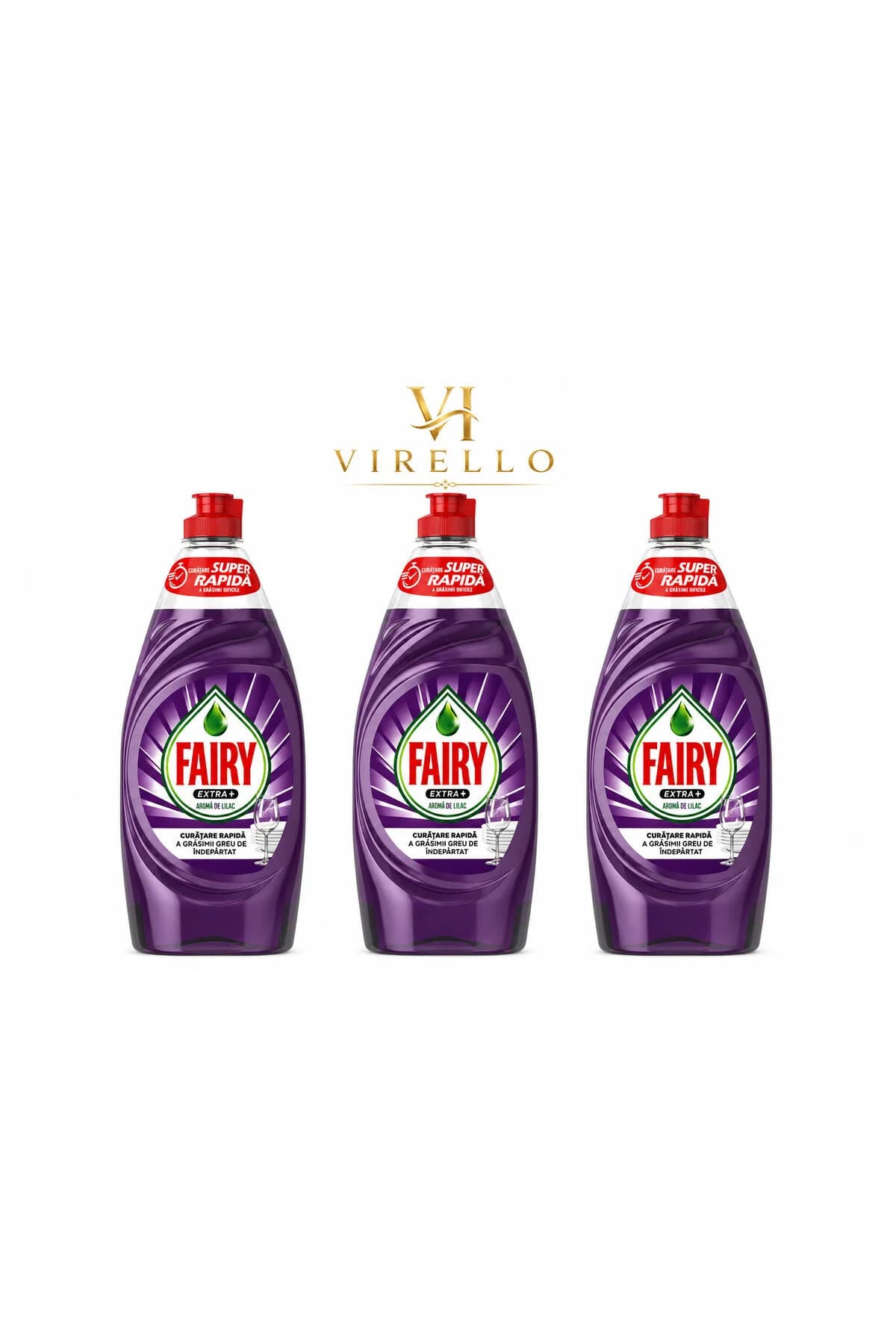 Set 3 detergenți lichizi pentru vase Extra+ Liliac, curățare rapidă, 900 ml fiecare