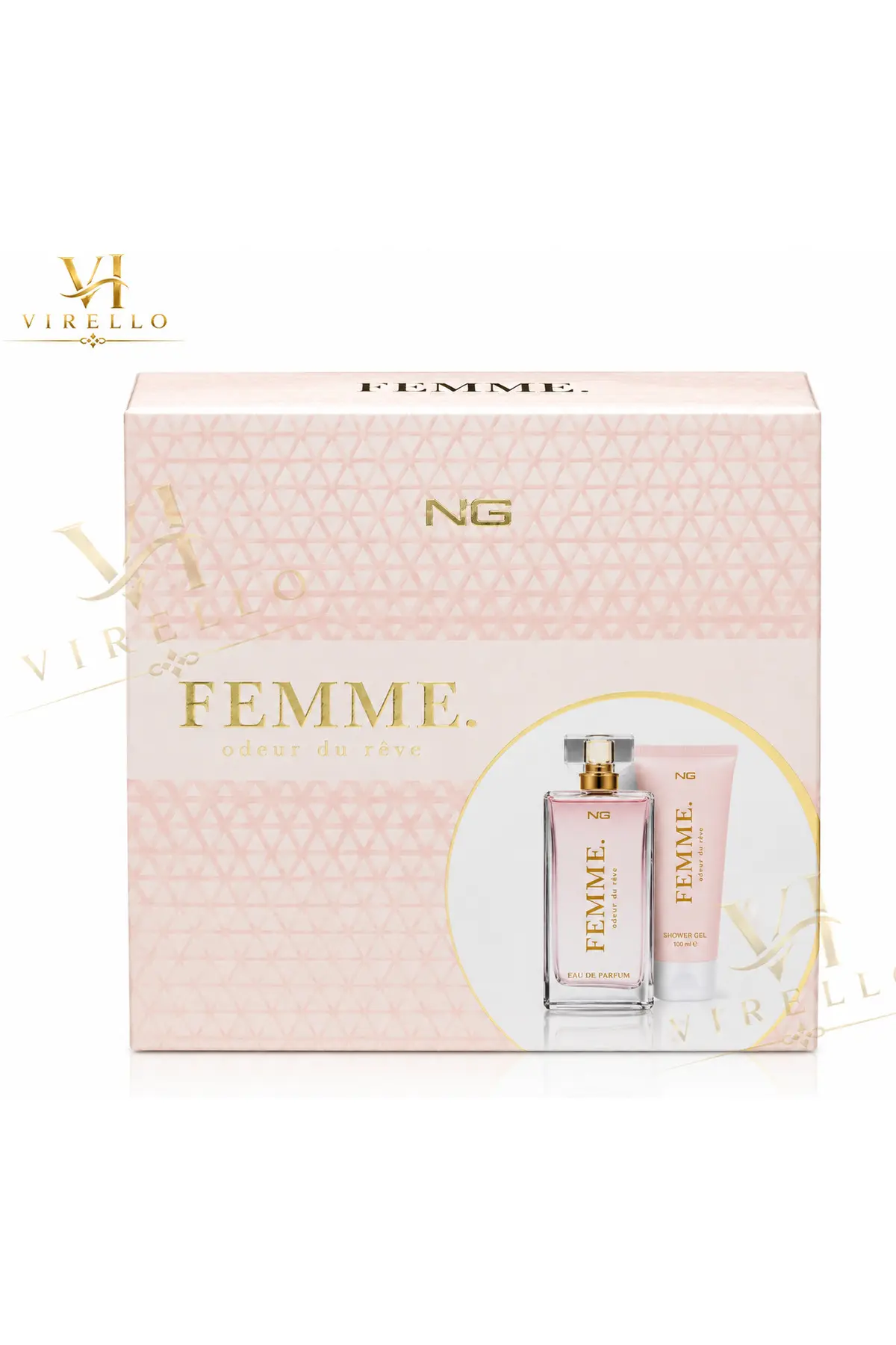 Set cadou NG Femme L'Odeur pentru femei – EDP 100 ml + Gel de duș 100 ml