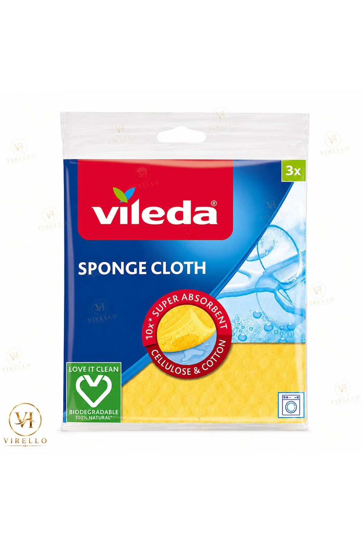 Lavete buretate Sponge Cloth, super absorbante, 3 bucăți