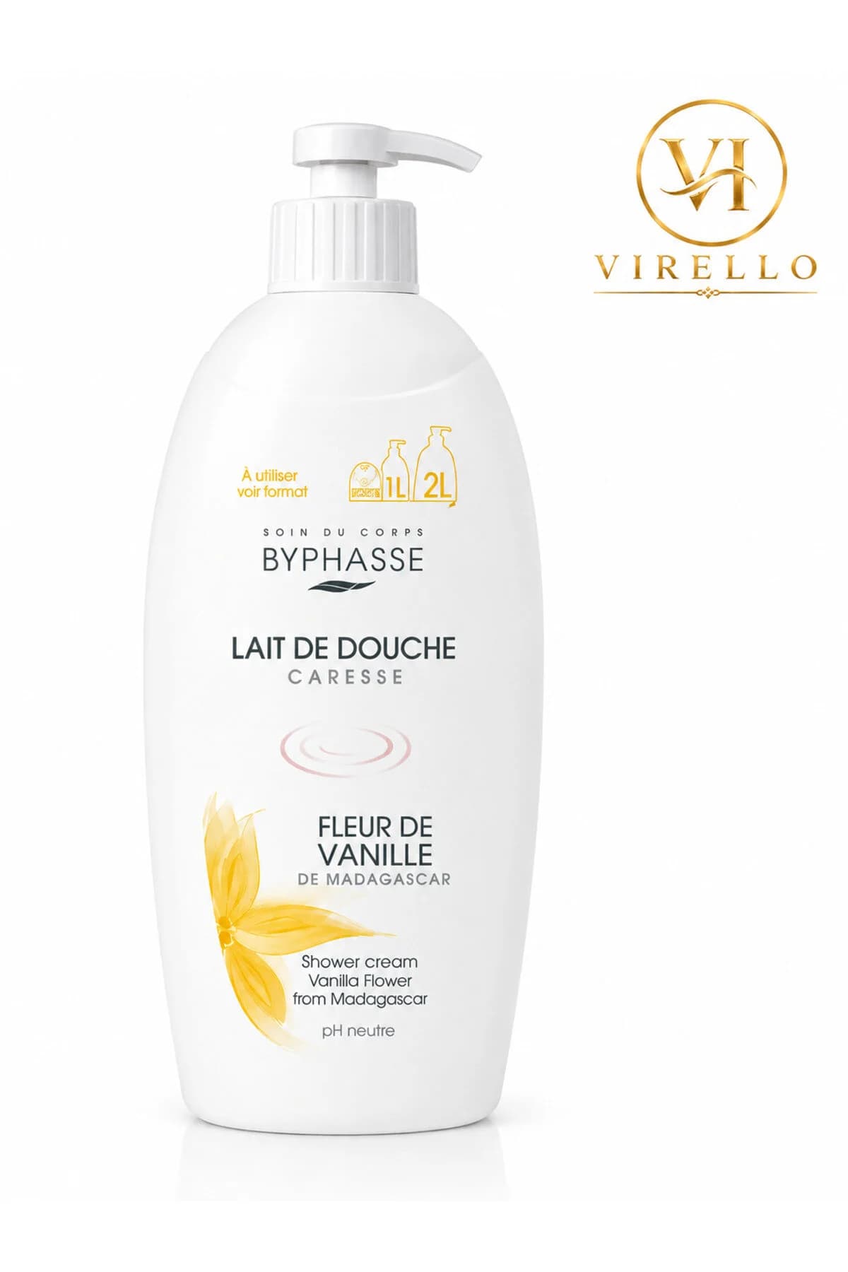Lait de Douche Caresse Fleur de Vanille de Madagascar, Cremă de Duș, 1 L