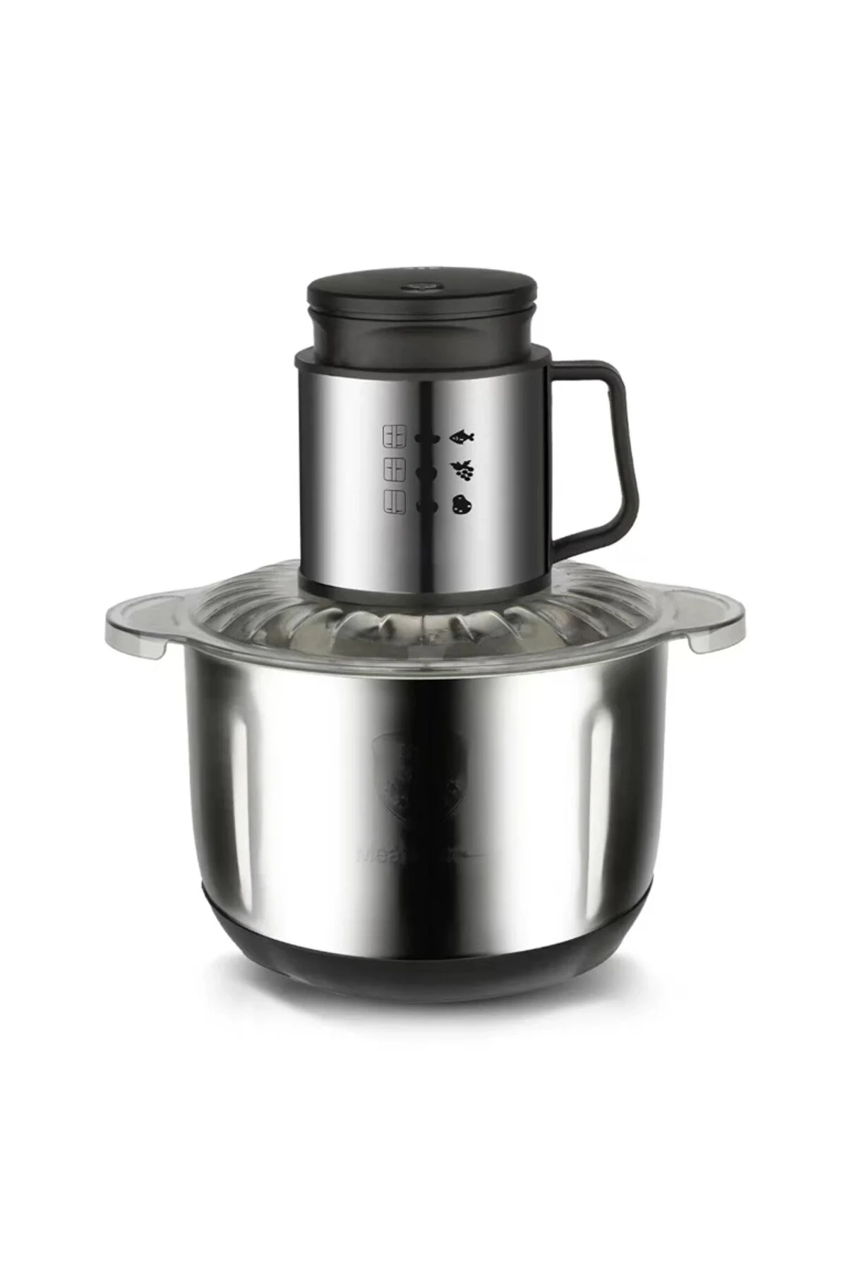 Tocător electric multifuncțional cu vas din oțel inoxidabil, capacitate maximă 5 litri, pentru carne, legume și fructe