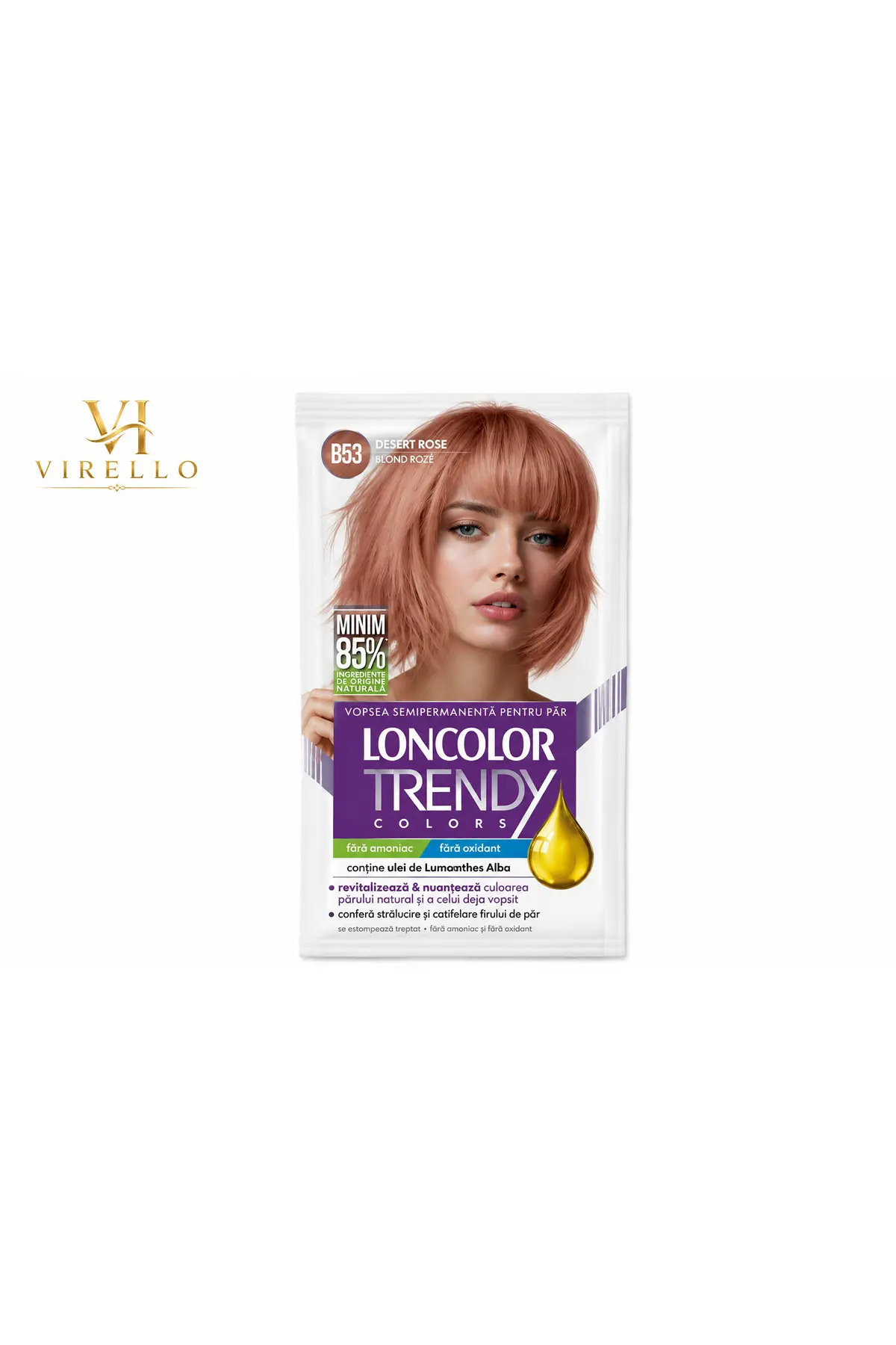 Vopsea semipermanentă Trendy Colors B53 Desert Rose – Blond Rose, fără amoniac și oxidant