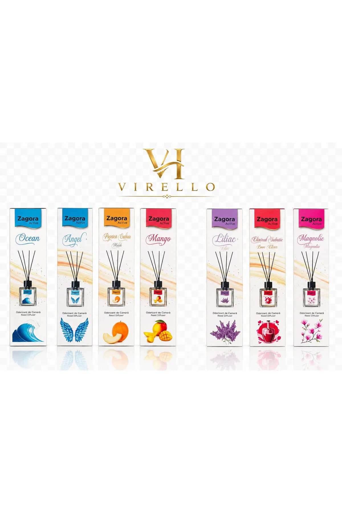 Set 7x120 ml Odorizante de Cameră cu Bețișoare Active, Arome Asortate
