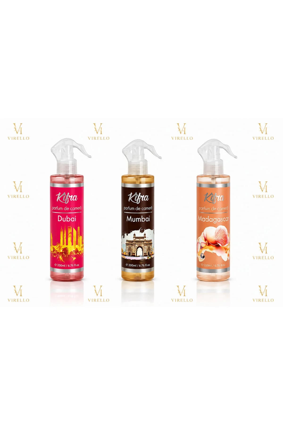 Set 3 Parfumuri de Cameră – Dubai, Mumbai și Madagascar, 200 ml/buc