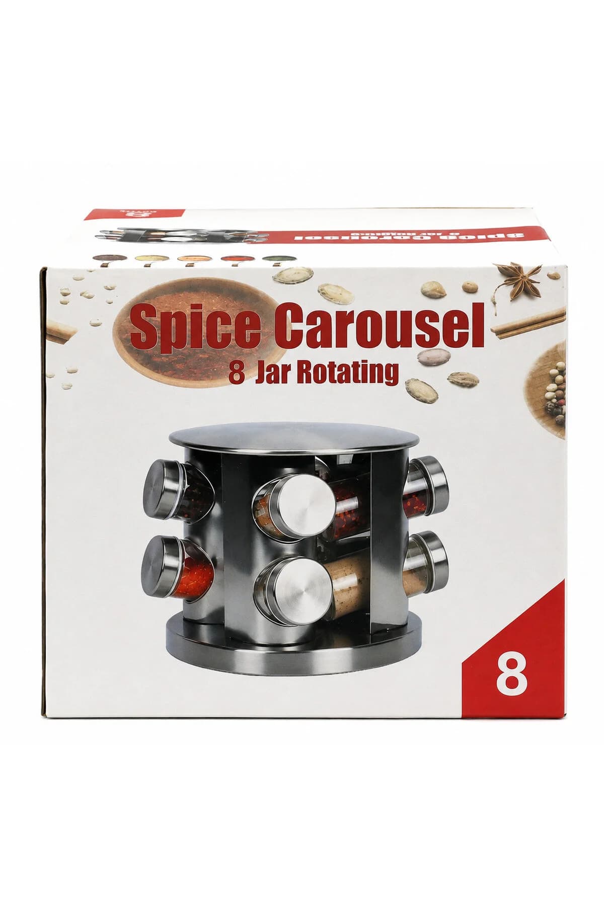 Suport rotativ pentru condimente Spice Carousel, 8 recipiente