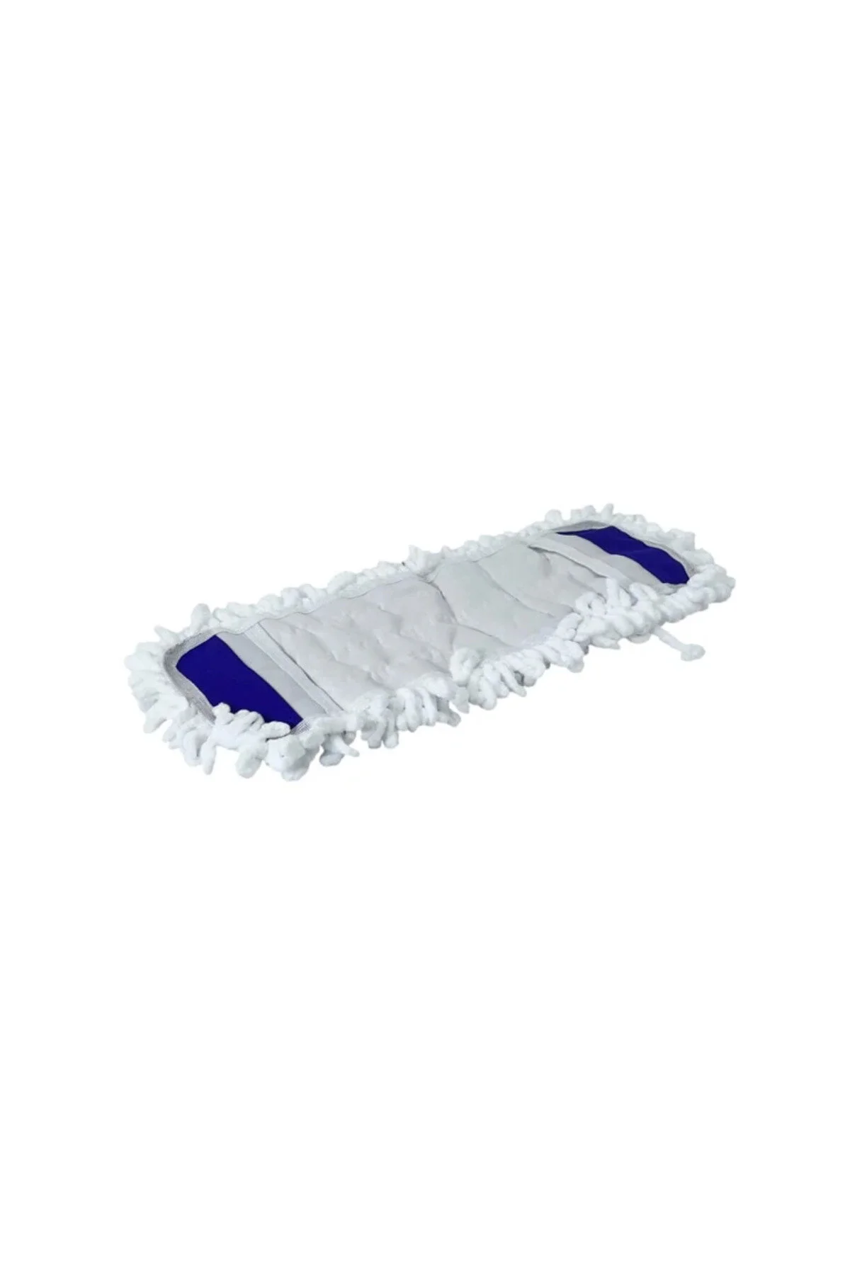 Rezervă mop plat 45cm – Poliester, Compatibil cu suport universal, Alb/Albastru