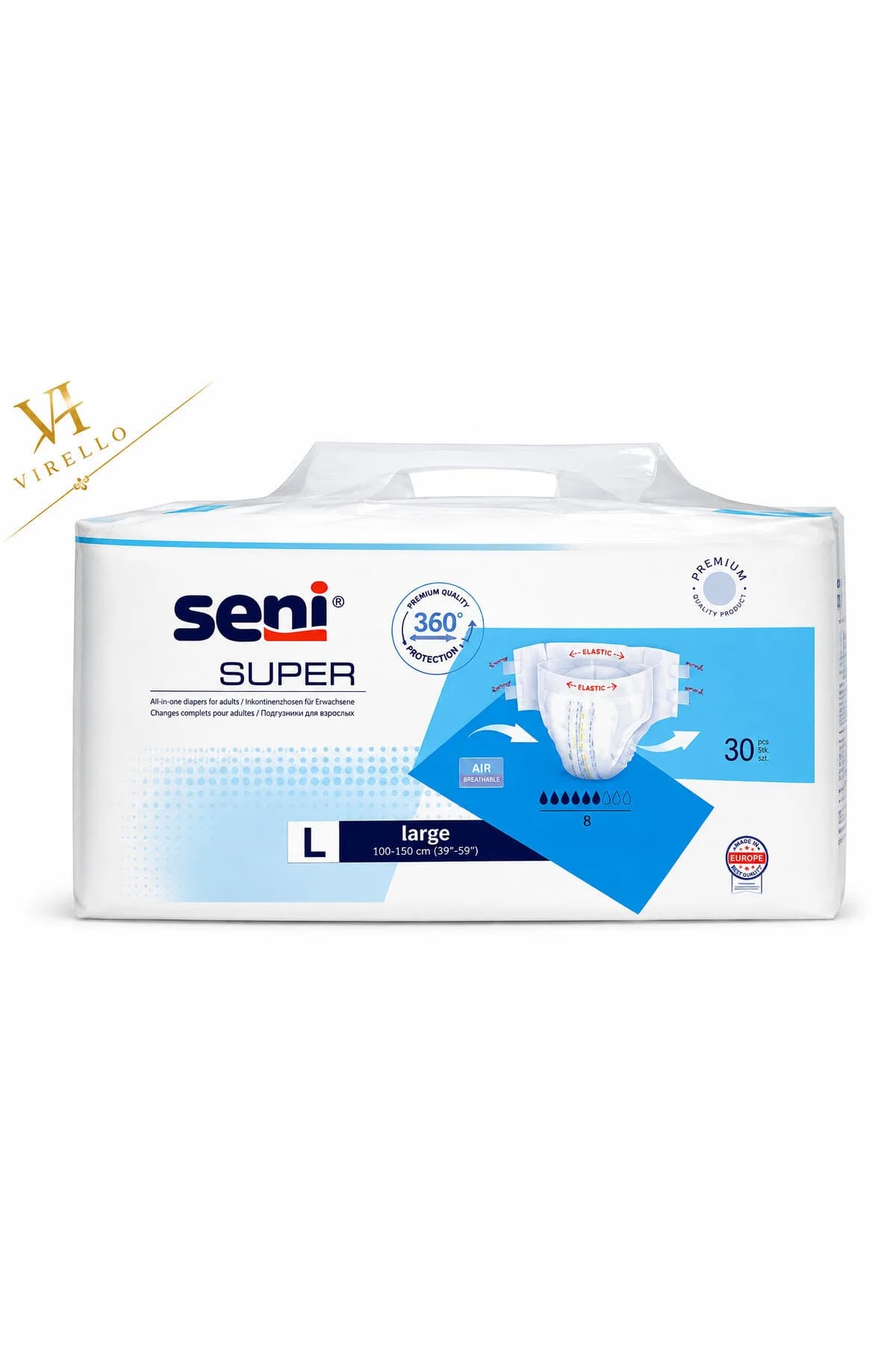 Super Large L – Scutece pentru adulți, absorbție 8, 30 bucăți