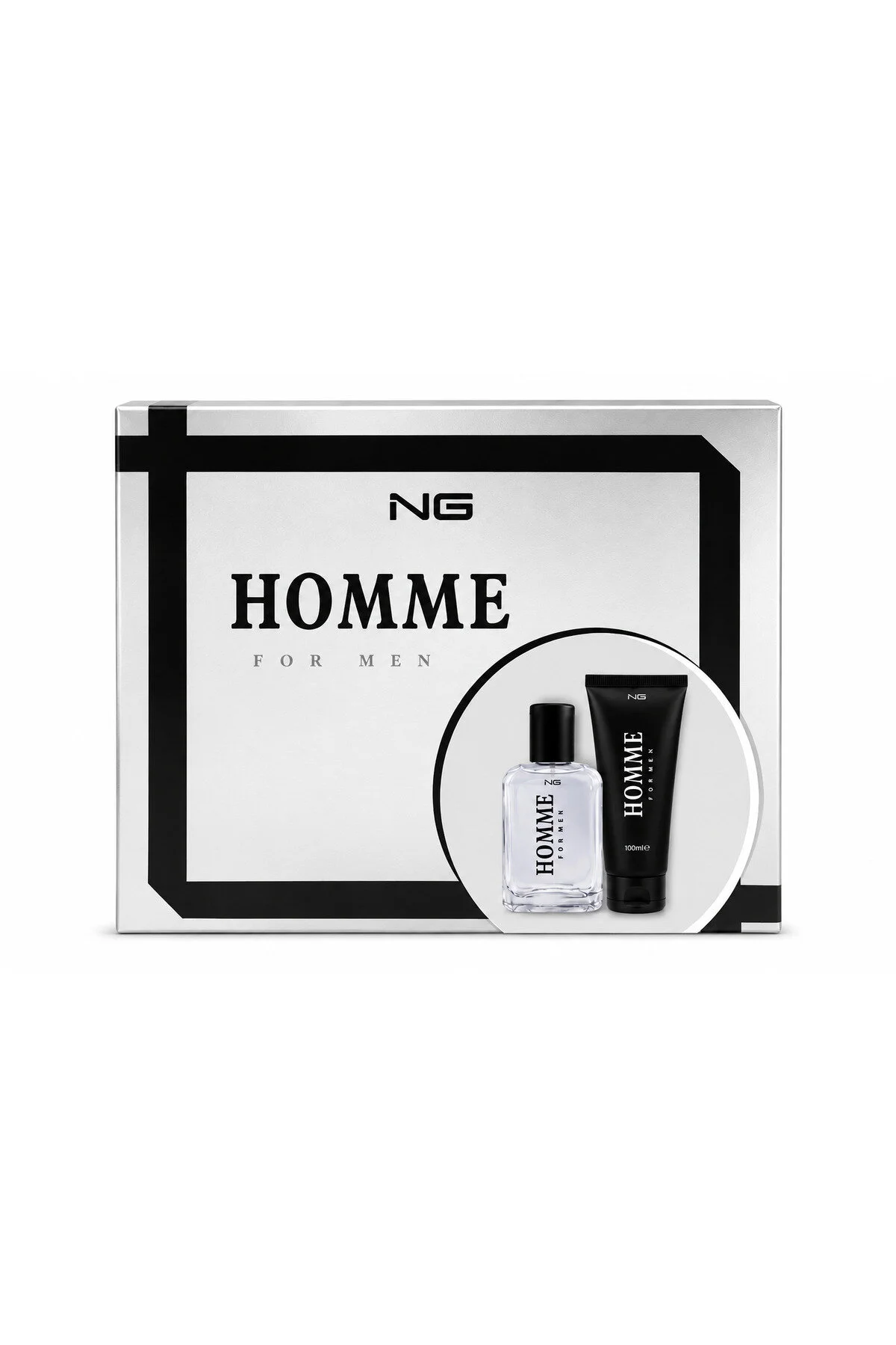 NG Homme For Men – Set Cadou Bărbați, EDT 100 ml + Gel de Duș 100 ml