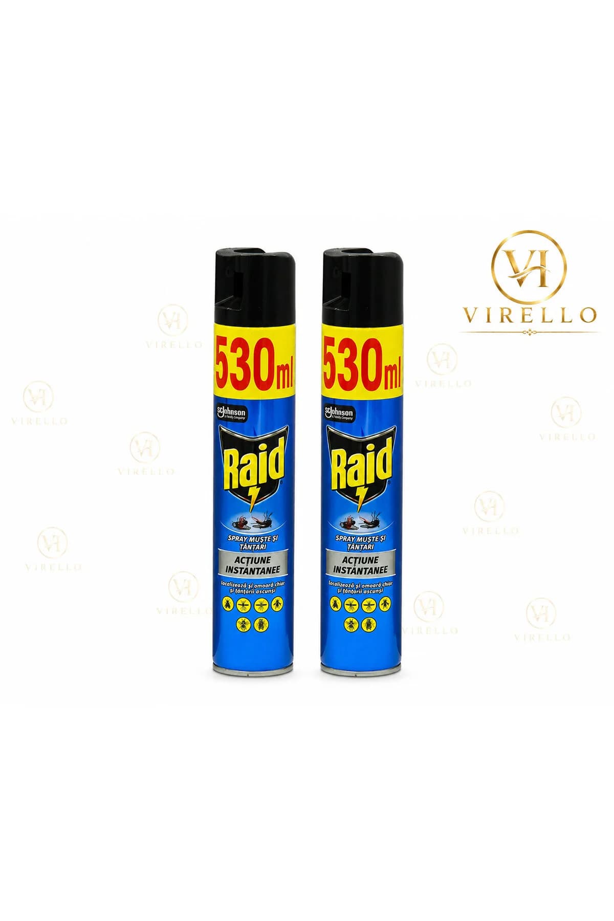 Set 2 x Spray Insecticid pentru Muște și Țânțari, Acțiune Instantanee, 530 ml/buc