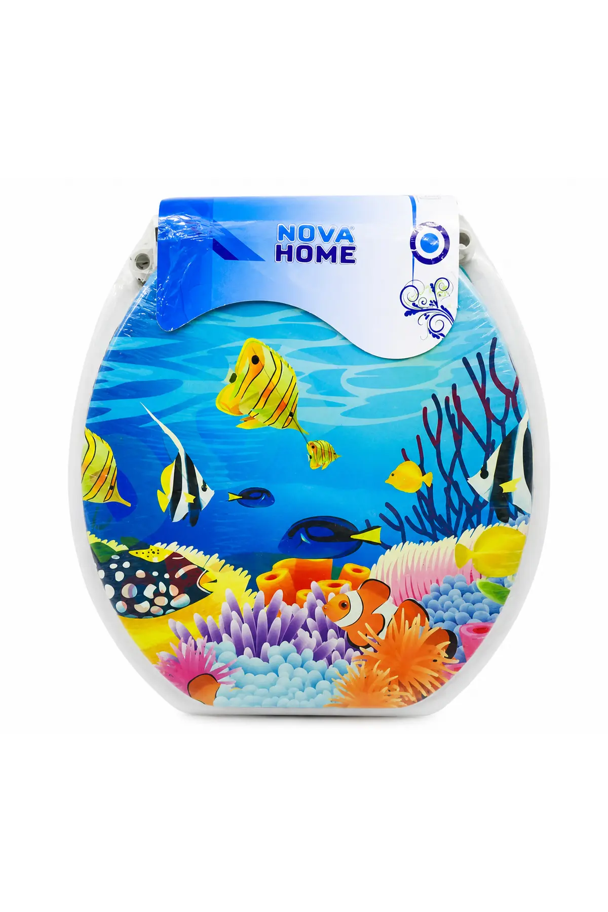 Capac WC Home cu Burete și Design Acvariu cu Pești, Confortabil și Decorativ