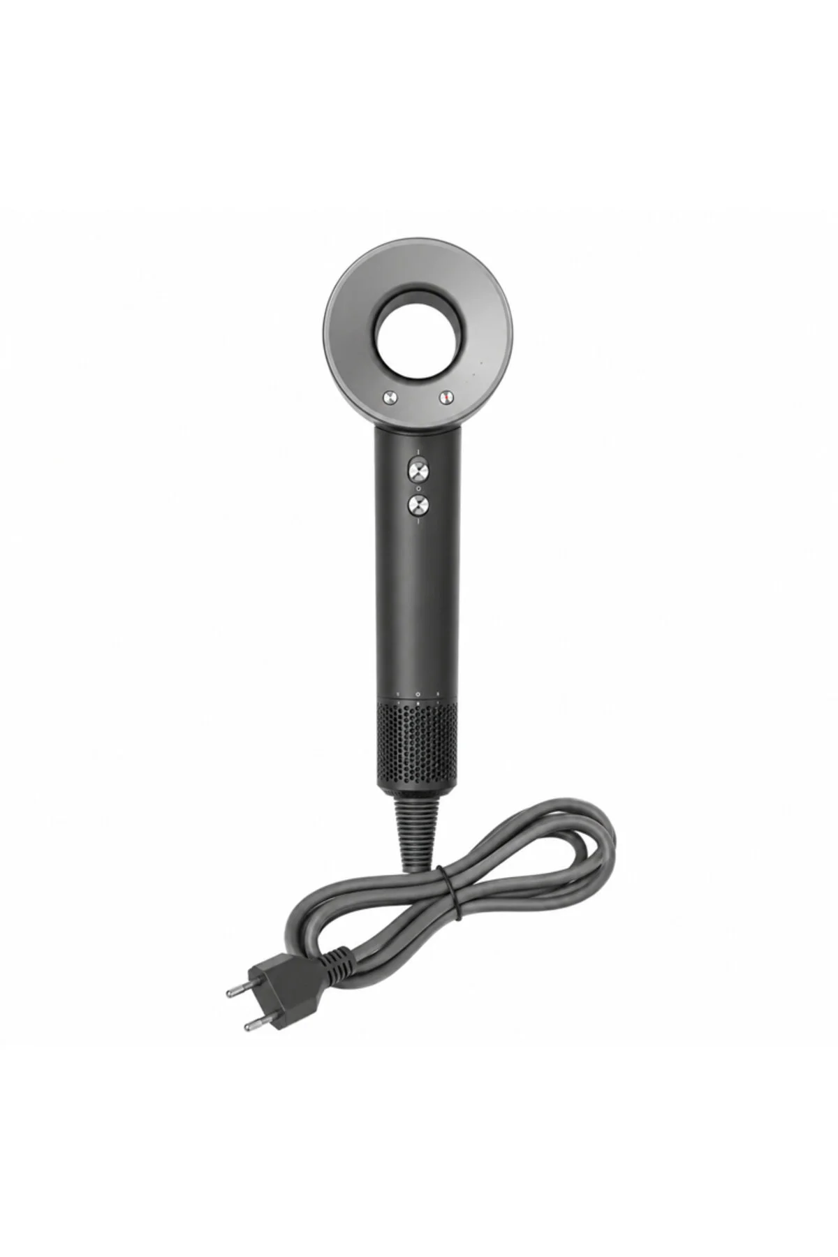 Uscător de păr profesional fără pale 37041, Design fără lame, Putere mare, Control temperatură și viteză, 0.7KG, Negru/Gri, Ideal pentru coafare rapidă și silențioasă