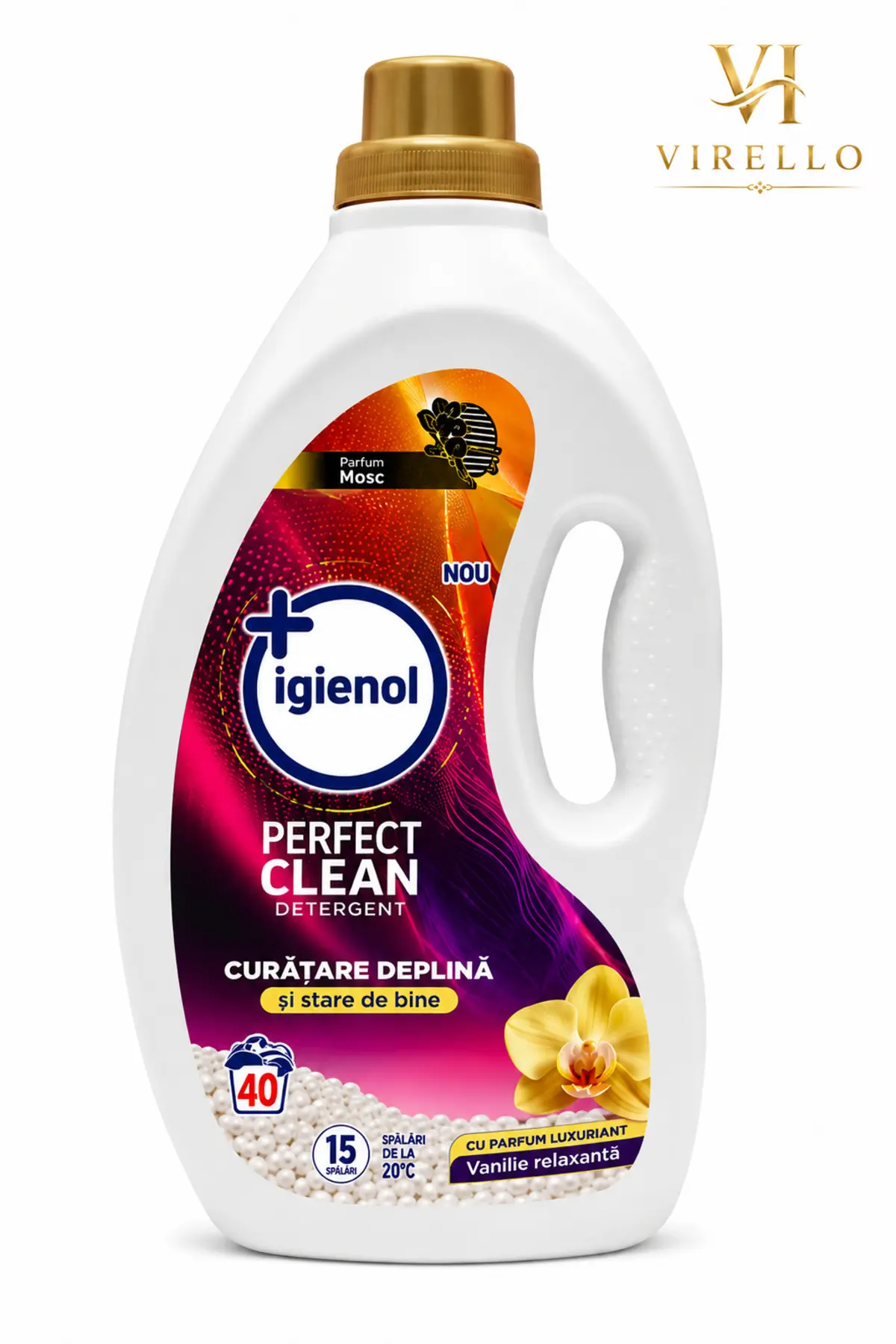 Detergent lichid Perfect Clean, Vanilie Relaxantă, 40 spălări, 1.6 L