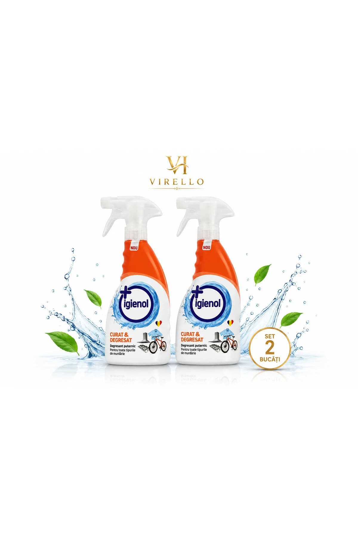 Set 2 x Curat & Degresat, Degresant Puternic Universal, Spray, 500 ml fiecare
