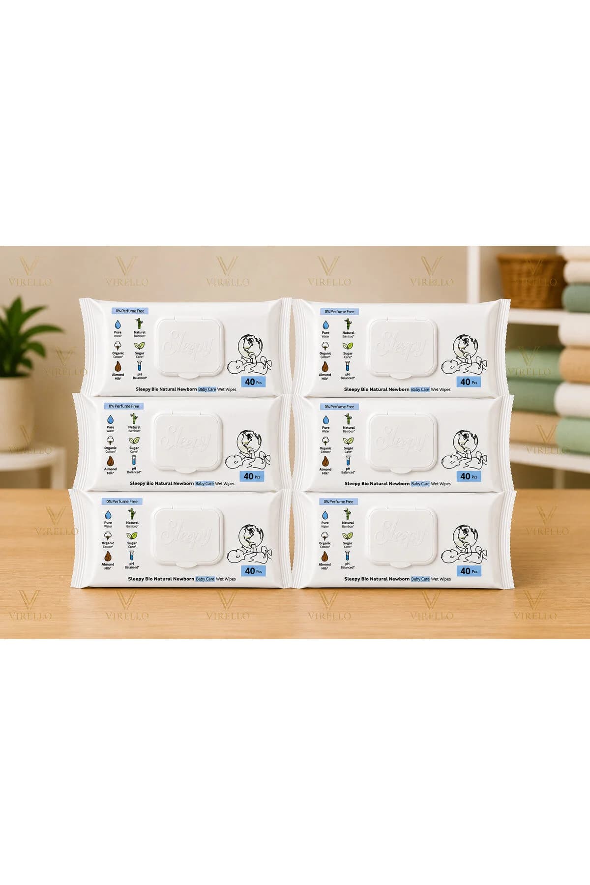 Șervețele umede Slepy Baby Bio Pachet 6 x 40 bucăți