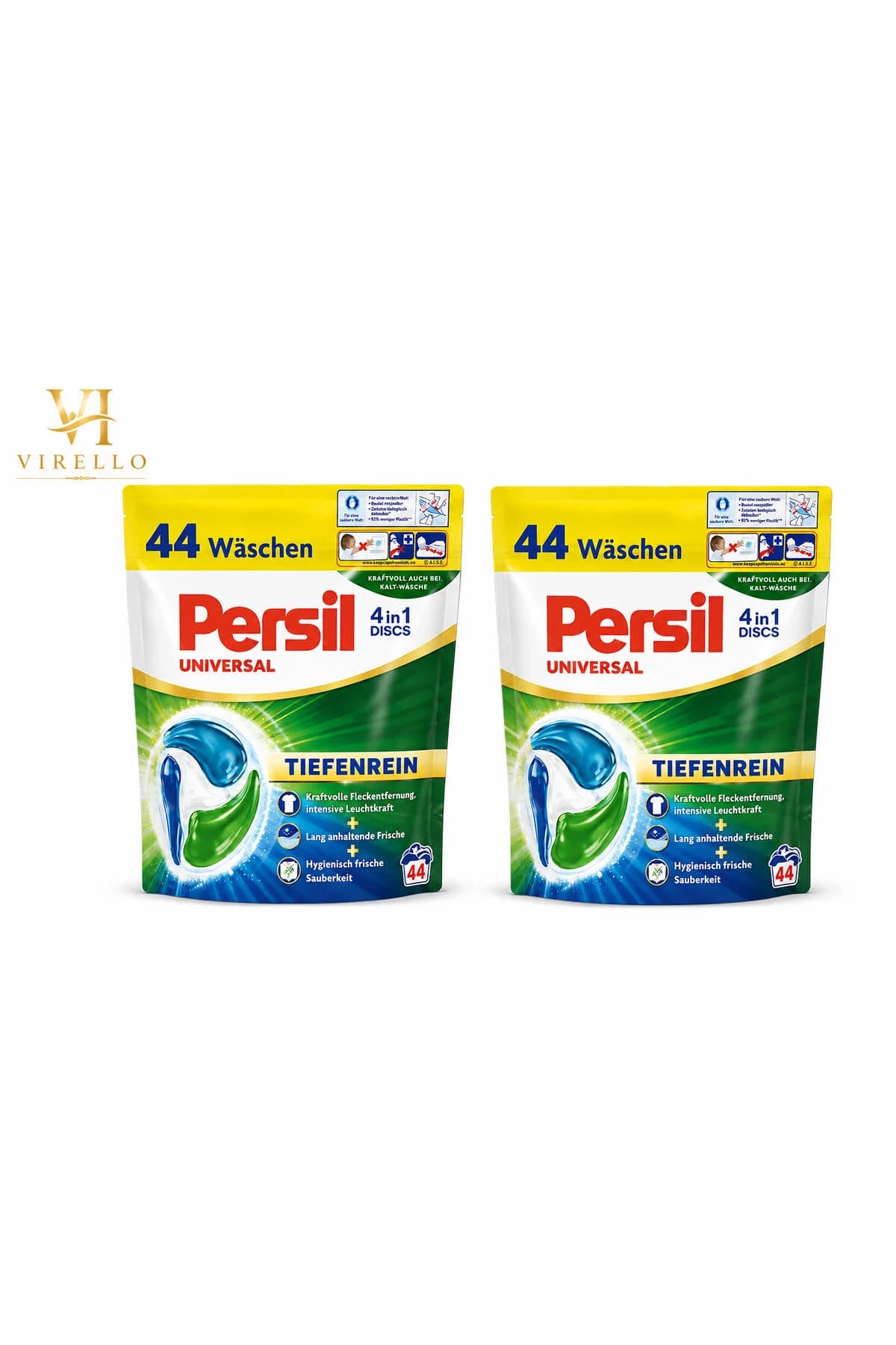Set 2 x Universal 4in1 Discs Tiefenrein, Capsule Detergent Rufe, 44 Spălări/Pachet, 88 Spălări
