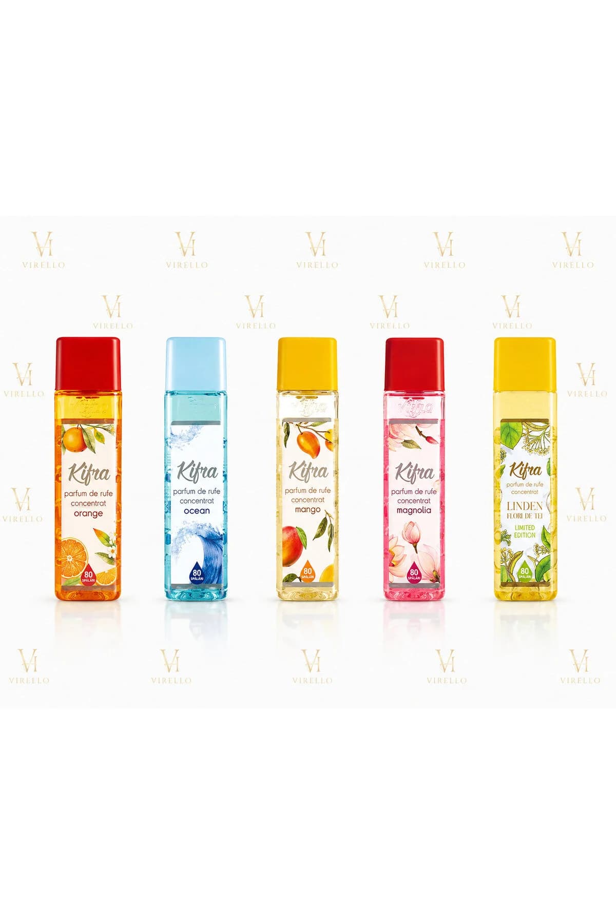 Set 5 Parfumuri de Rufe Concentrate – Orange, Ocean, Mango, Magnolia și Linden, 200 ml/buc