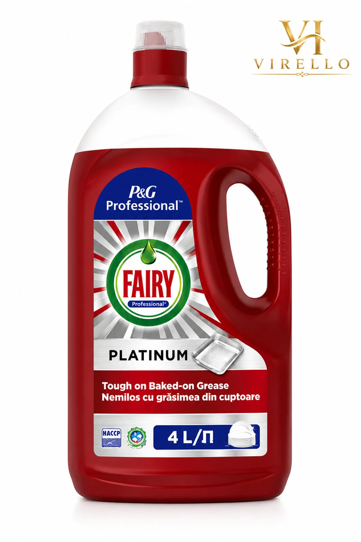 Detergent lichid profesional pentru vase Platinum Professional, putere împotriva grăsimii arse, 4 L