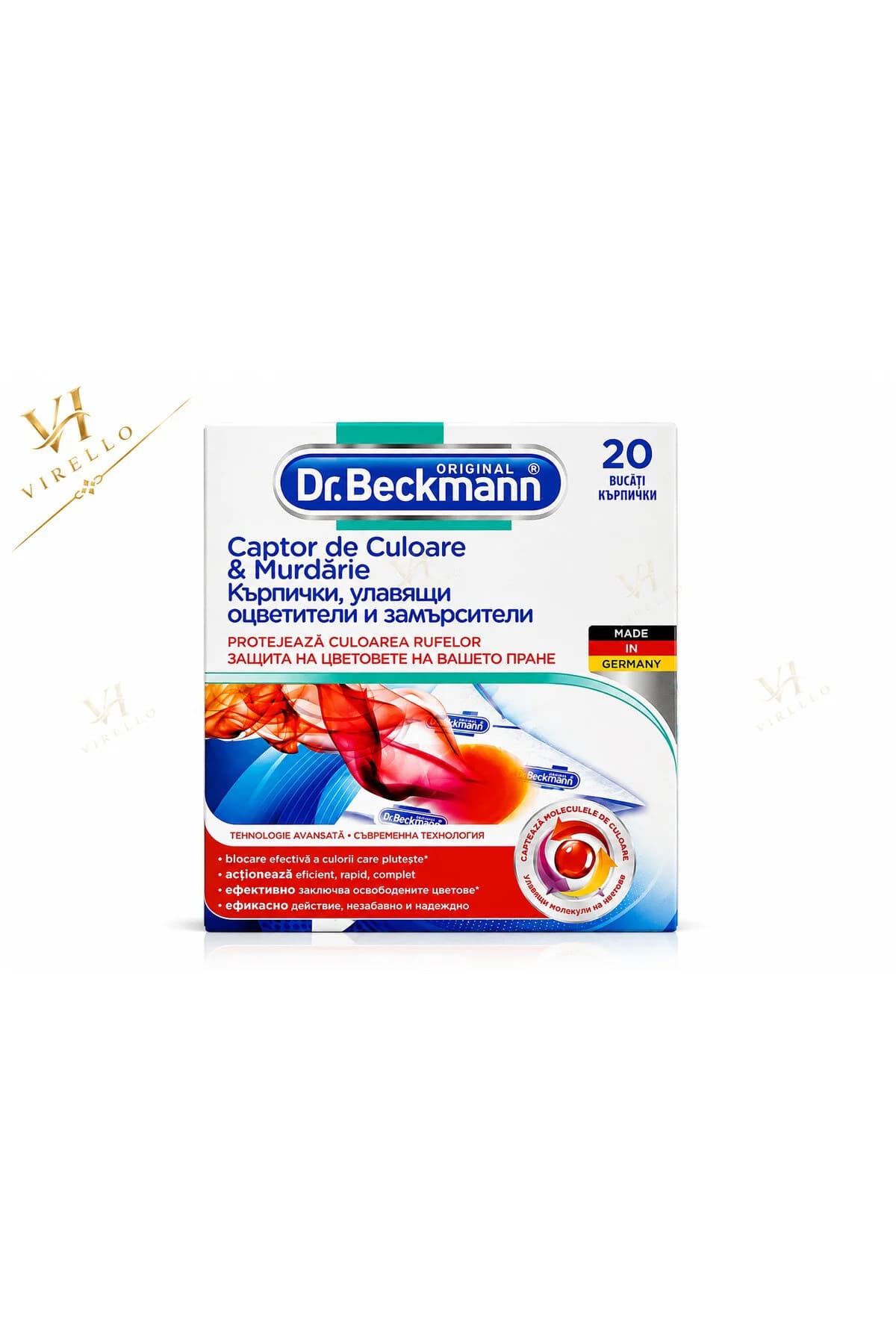Dr. Beckmann Captator de Culoare și Murdărie pentru Rufe, 20 Buc