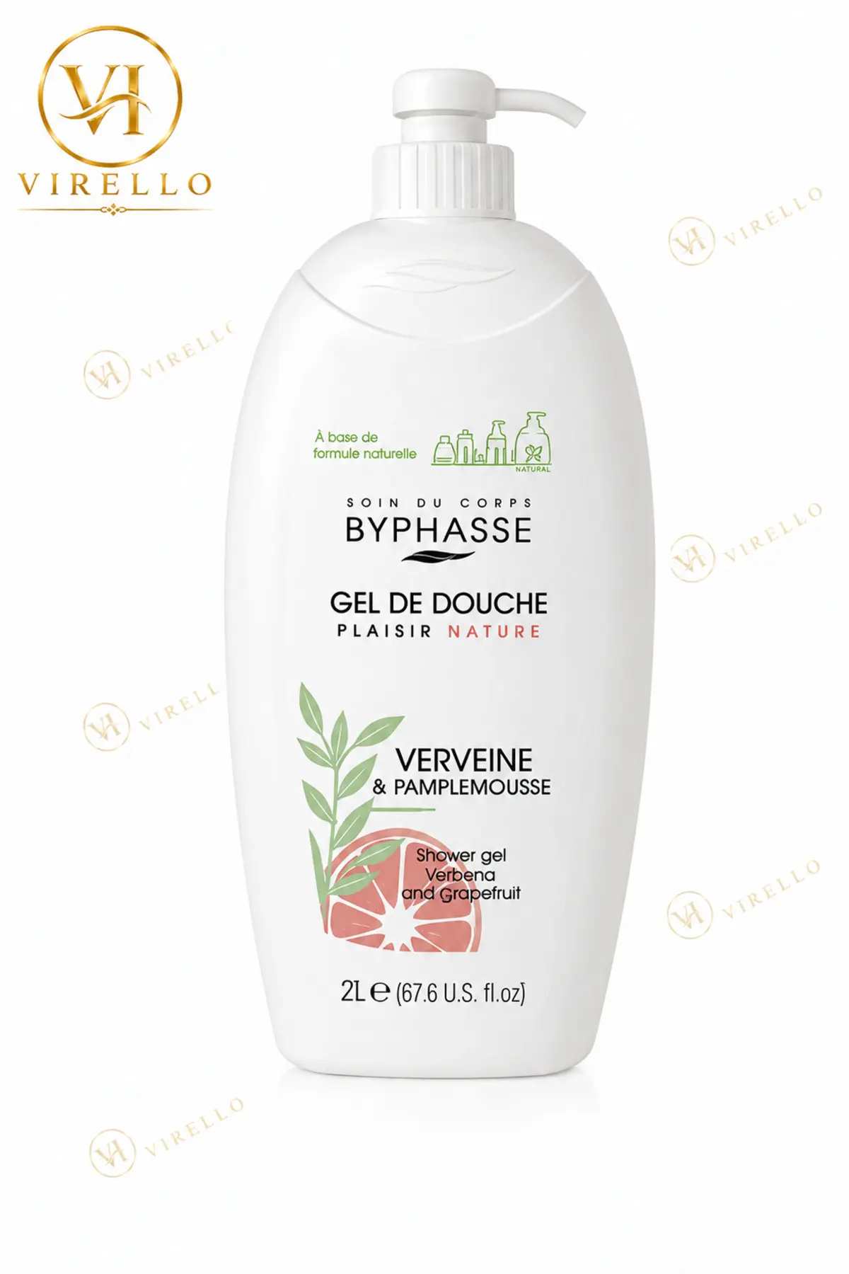 Plaisir Nature Gel de Duș cu Verbină și Grapefruit, 2 L
