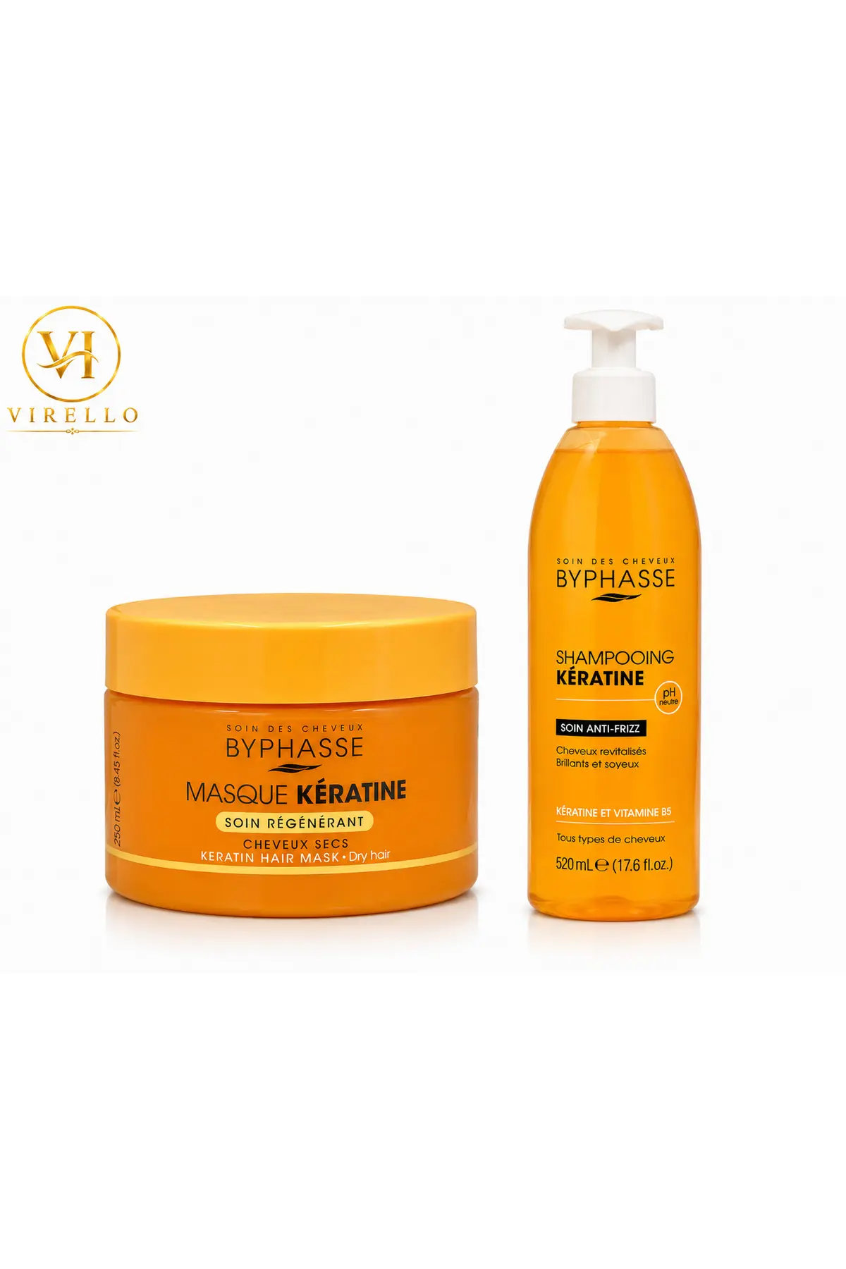 Set Keratin – Șampon cu Keratină 520 ml + Mască Regenerantă cu Keratină 250 ml