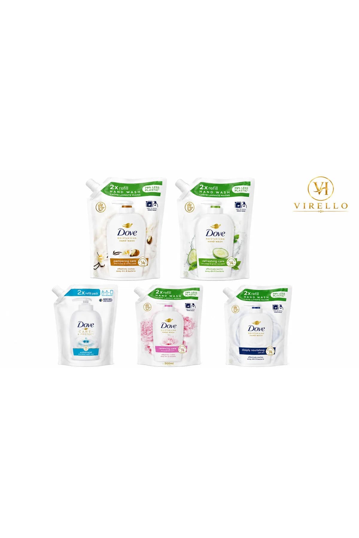 Set 5 Rezerve Săpun Lichid pentru Mâini, 500 ml, Variante Mixte