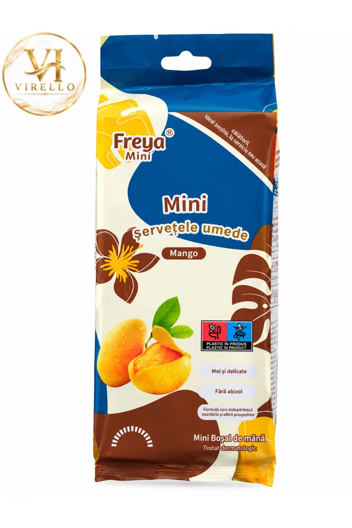 Set 7 x Mini Șervețele Umede de Buzunar, Mango, 8 buc/pachet – 56 șervețele