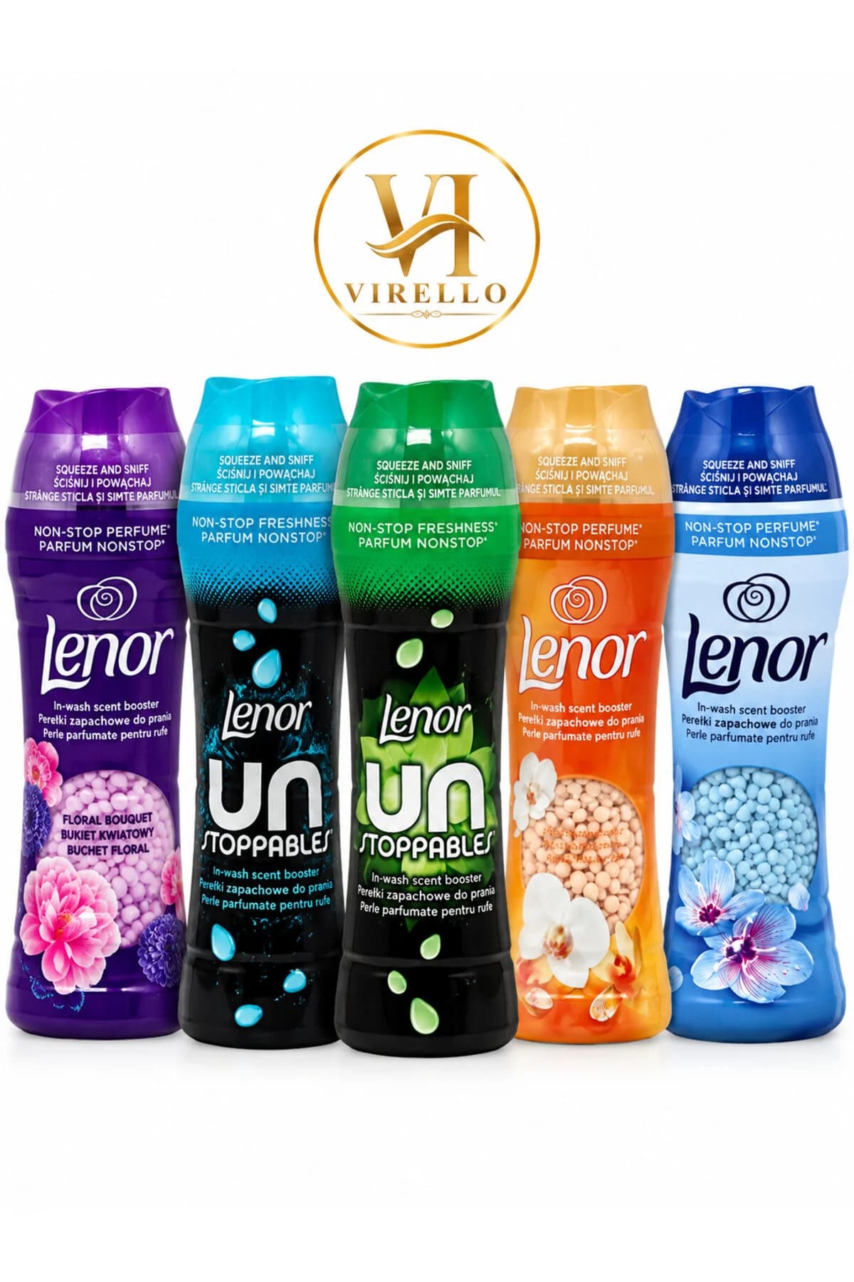 Set 5 Perle Parfumate pentru Rufe Unstoppables, 270 ml/Buc, Arome Asortate