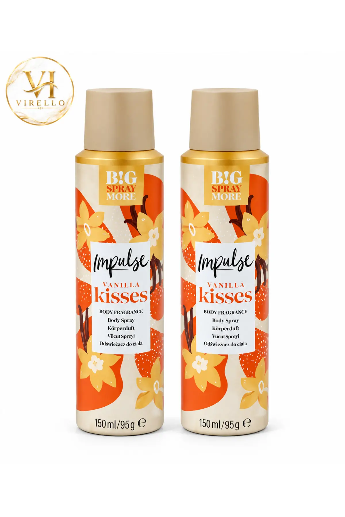 Set 2 x Deodorant spray corporal Vanilla Kisses, 150 ml