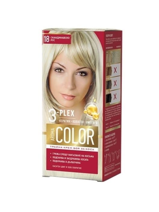 Aroma Color Vopsea de par crema Nr. 18 Blond Scandinav