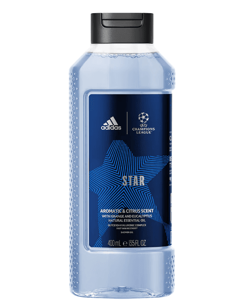 ADIDAS GEL DUS 400ML MEN UEFA STAR AROMATIC CITRUS SCENT