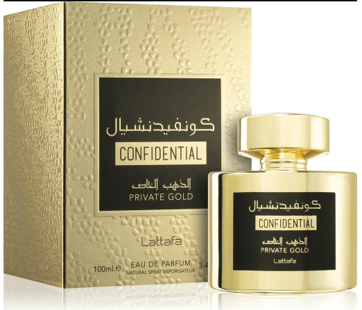 Parfum arabesc Confidential Private Gold by Lattafa, apa de parfum 100 ml, femei