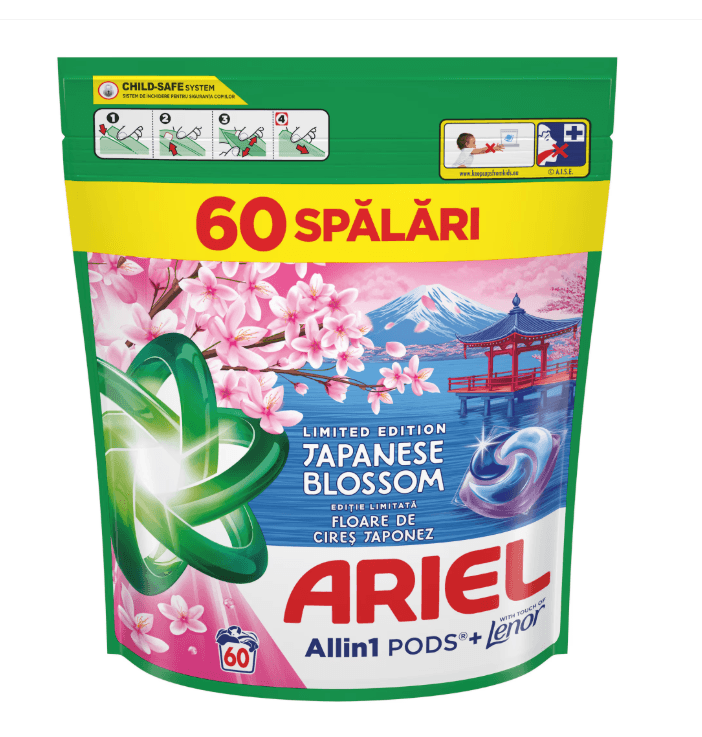 ARIEL DETERGENT CAPSULE 60BUC JAPANESE BLOSSOM