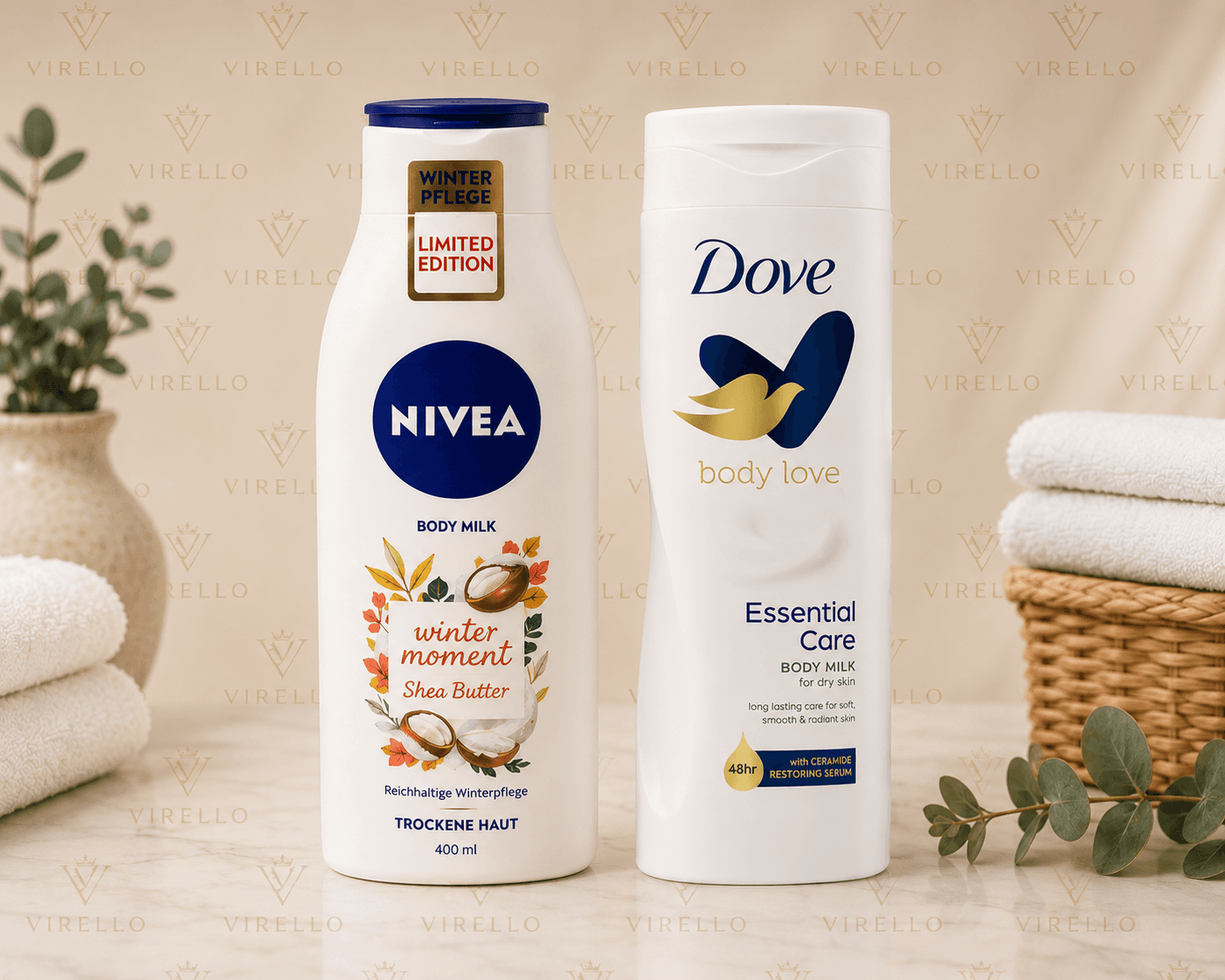 Dove & Nivea lapte corp hidratare 2x400 ml