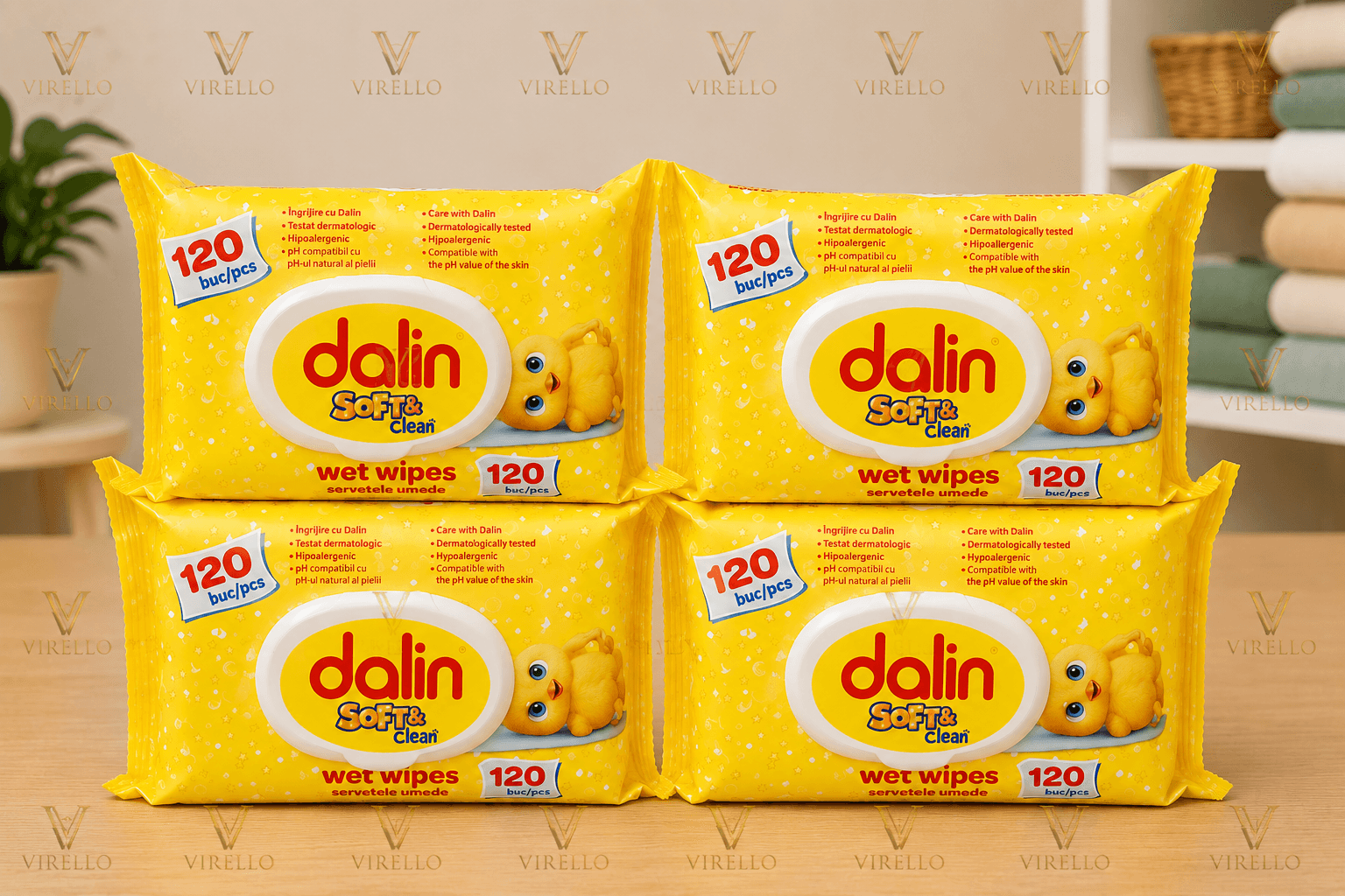 DALIN SERVETELE UMEDE BABY 4x 120BUC SOFT CLEAN