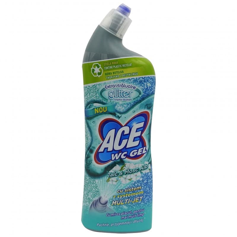 ACE WC GEL GLITTER 700 ML TALC ȘI MOSC ALB